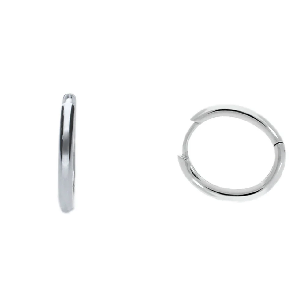 Sterling Silver Oval Hoop Earrings - Image 2