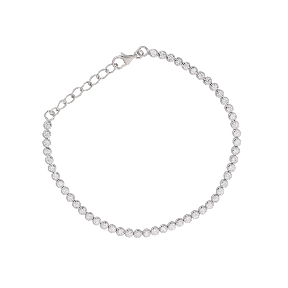 Sterling Silver Round Cubic Zirconia Tennis Bracelet