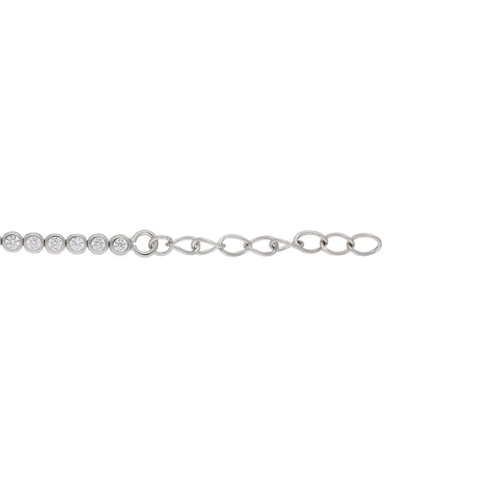 Sterling Silver Round Cubic Zirconia Tennis Bracelet - Image 2