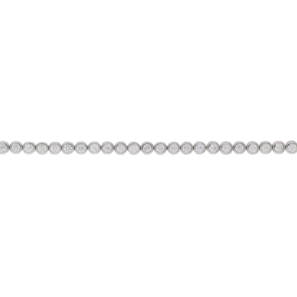 Sterling Silver Round Cubic Zirconia Tennis Bracelet - Image 3