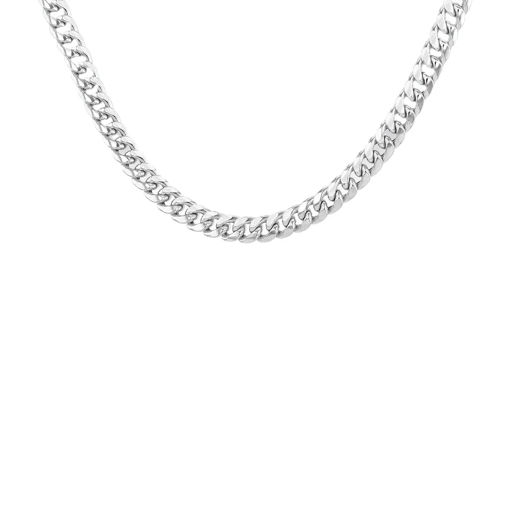Sterling Silver Rounded Cuban 22" Men's Chain
