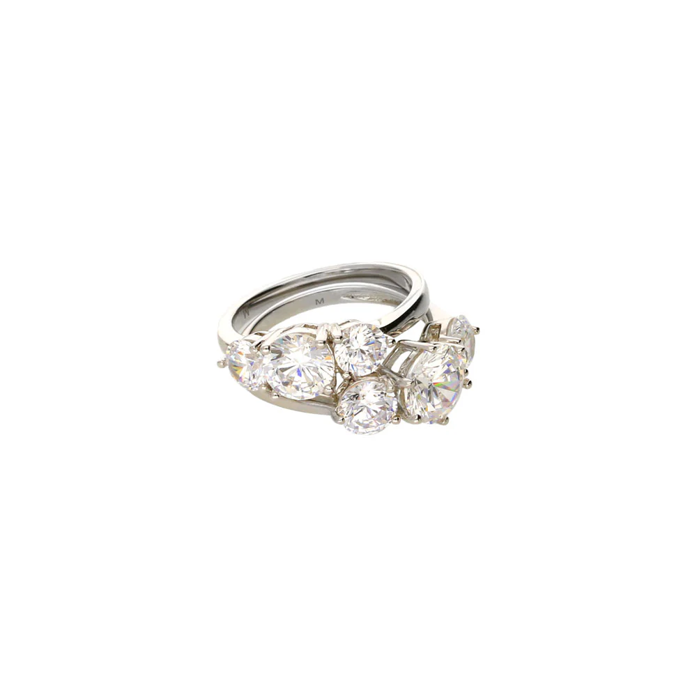 Sterling Silver Trilogy Cubic Zirconia Dress Ring - Image 4