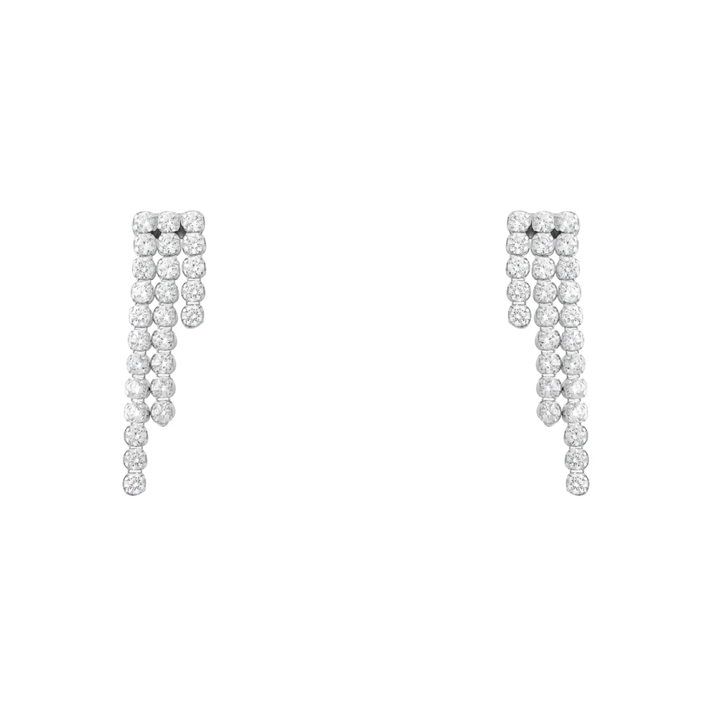 Sterling Silver Zirconia Gradient Drop Earrings