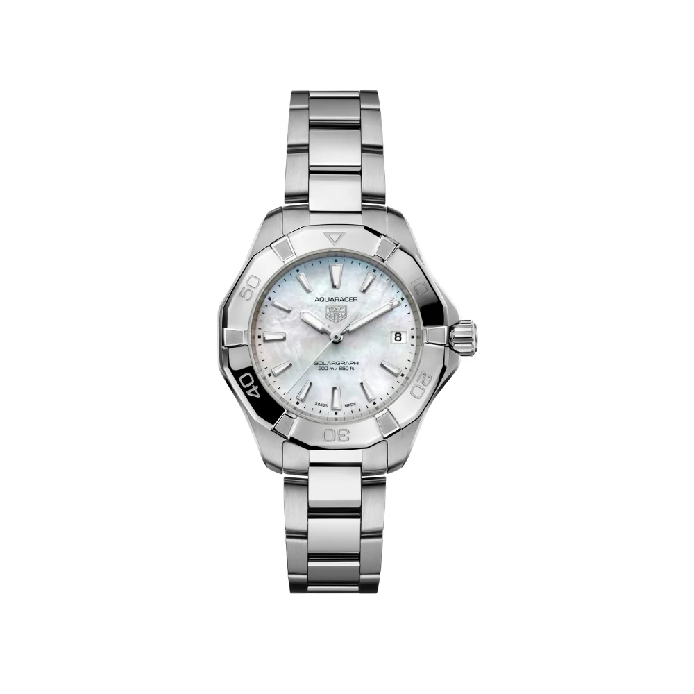 TAG Heuer Aquaracer Professional 200 Solargraph Pearl Dial 34mm Watch
