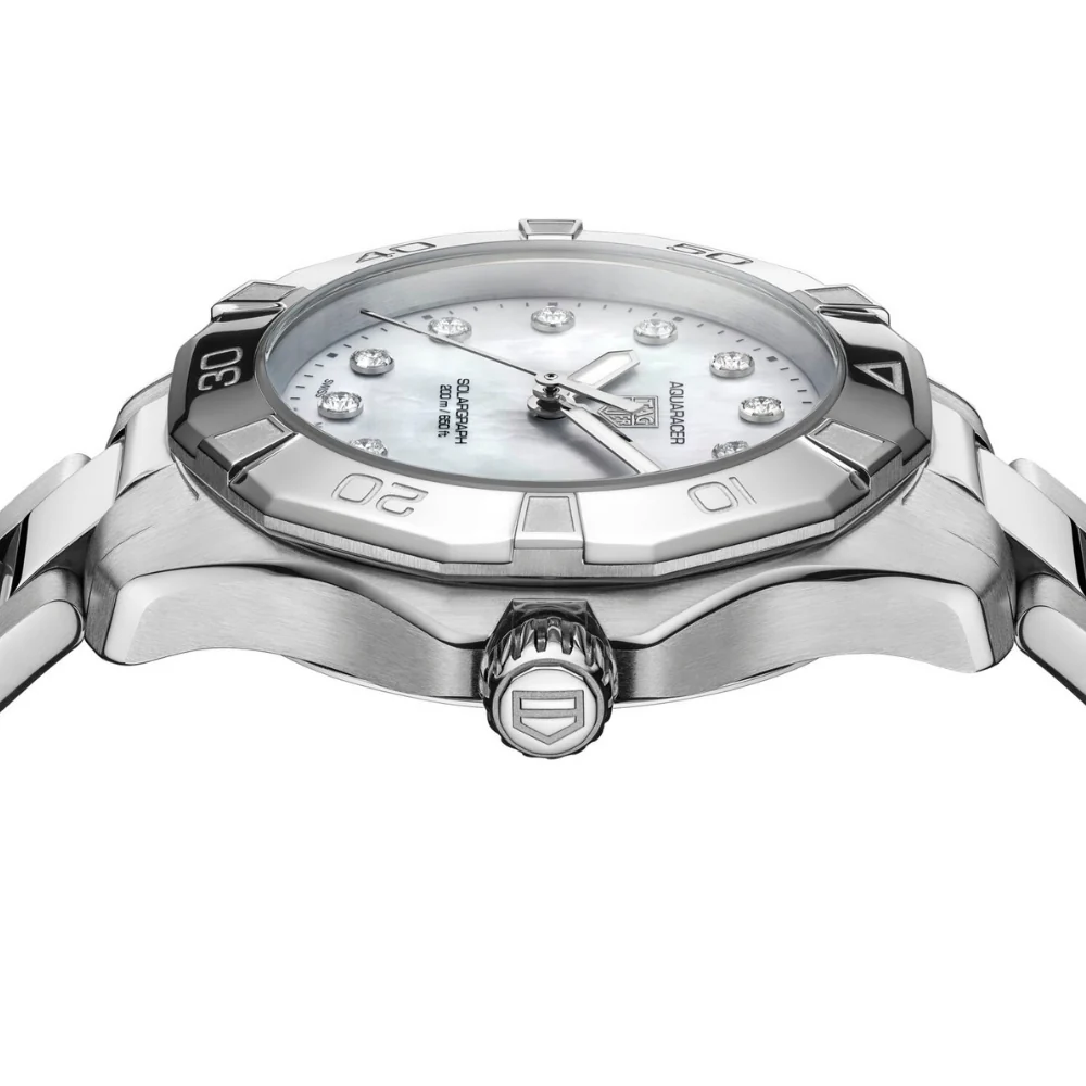 TAG Heuer Aquaracer Professional 200 Solargraph Pearl Dial 34mm Watch - Image 3