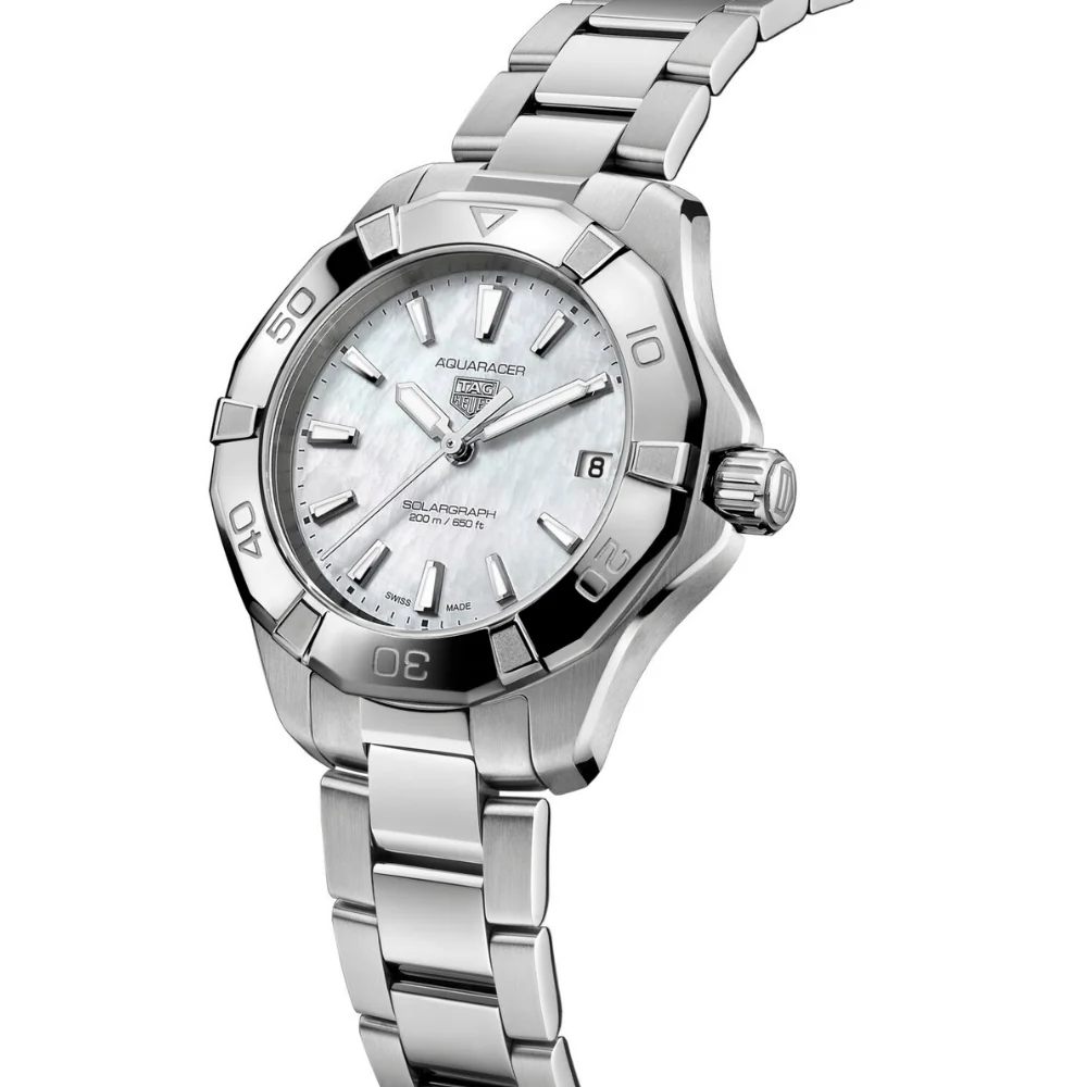TAG Heuer Aquaracer Professional 200 Solargraph Pearl Dial 34mm Watch - Image 5