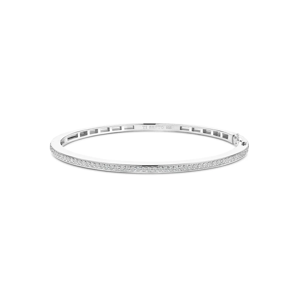 Ti Sento Classic CZ Bangle Silver
