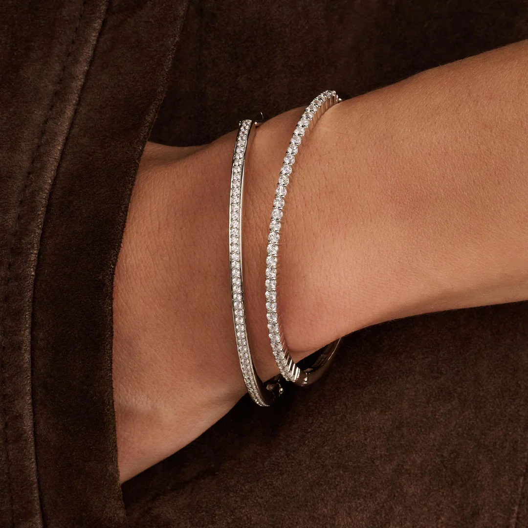 Ti Sento Classic CZ Bangle Silver - Image 3