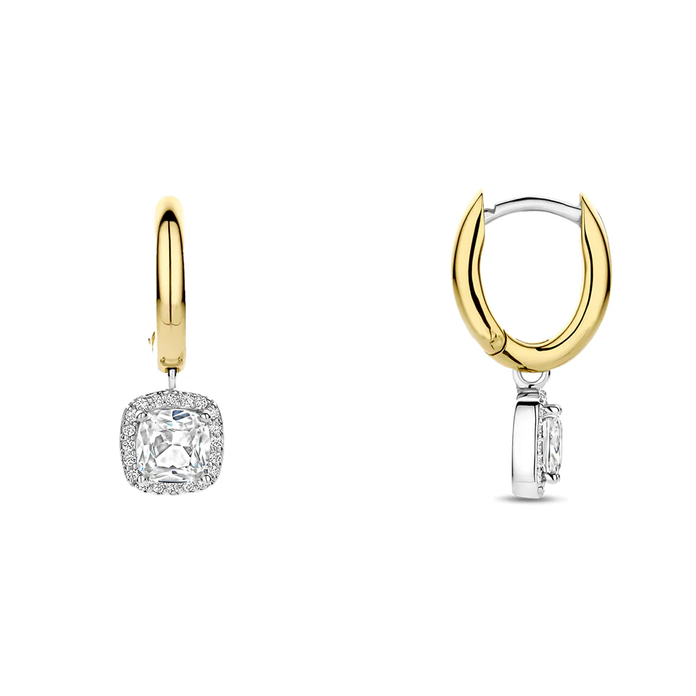 Ti Sento Gold Plated Cubic Zirconia Bangle and Earring Set - Image 2