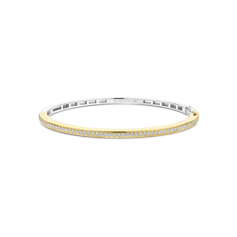 Ti Sento Classic Gold Plated CZ Bangle