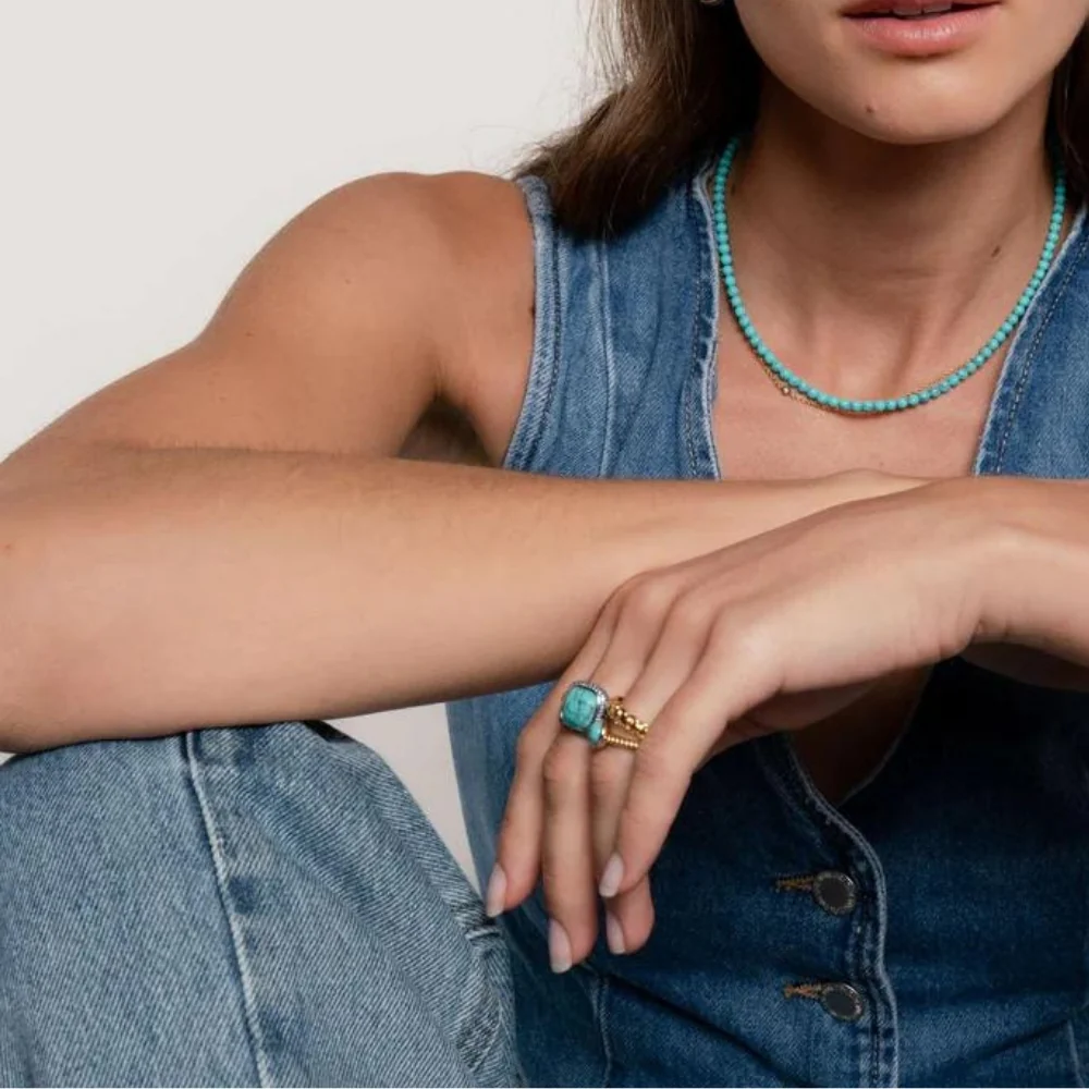 Ti Sento Cushion-Set Turquoise Ring - Image 2