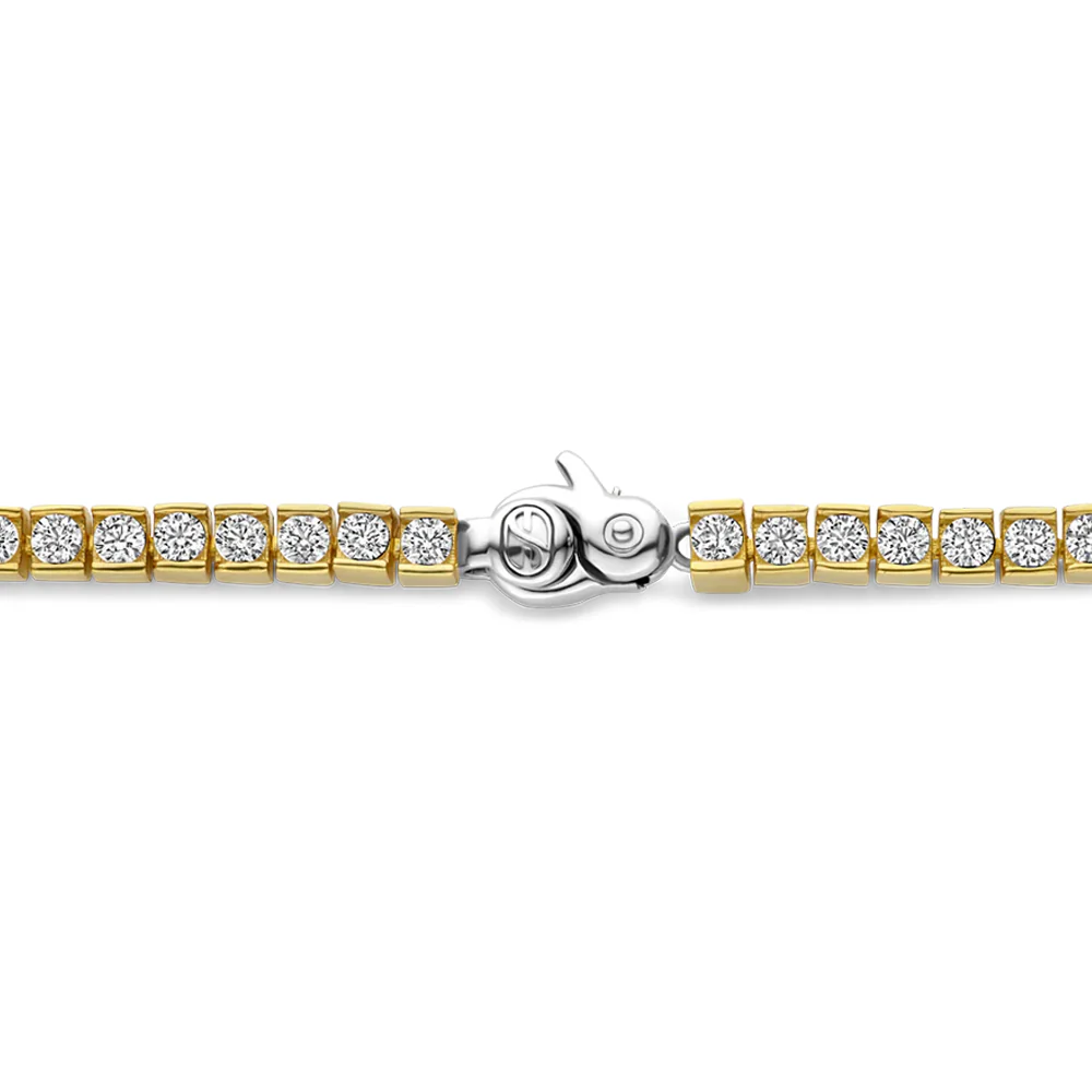 Ti Sento Gold Plated Channel Set Tennis Bracelet - Image 2