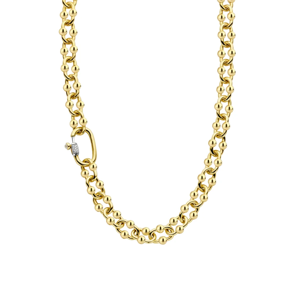 Ti Sento Gold Plated Chunky Long Bubble Link Chain
