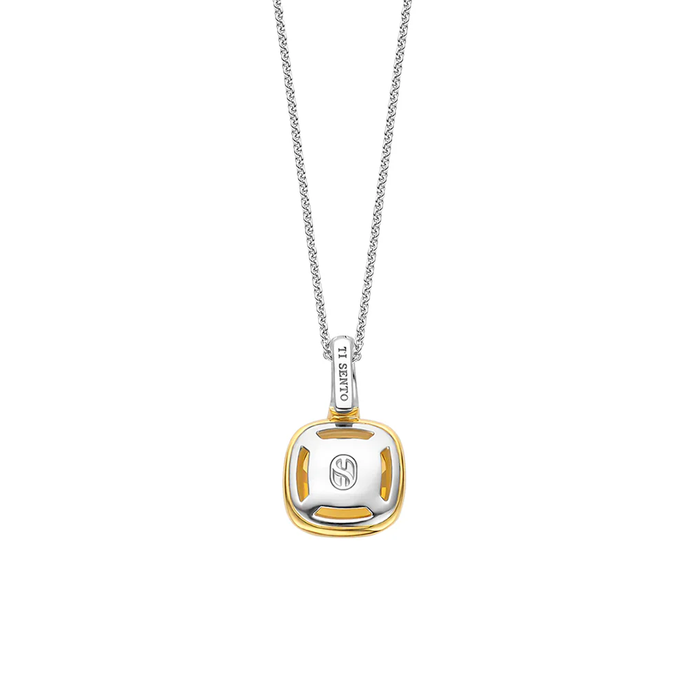 Ti Sento Gold Plated Cushion-Cut Yellow Pendant - Image 5
