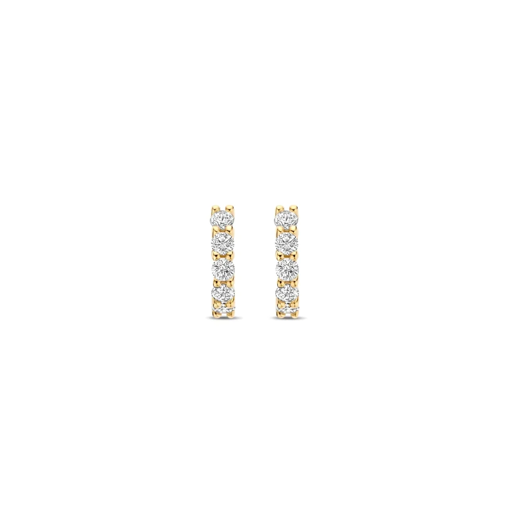 Ti Sento Gold Plated CZ Pave Mini Huggie Earrings - Image 3