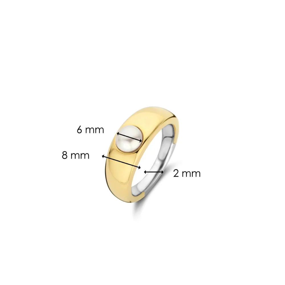 Ti Sento Gold Plated Hanset White Pearl Ring - Image 5