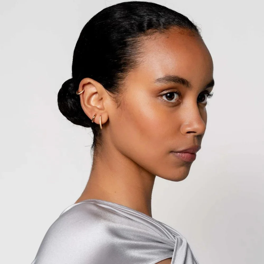 Ti Sento Gold Plated Huggie Hoop Earrings - Image 2