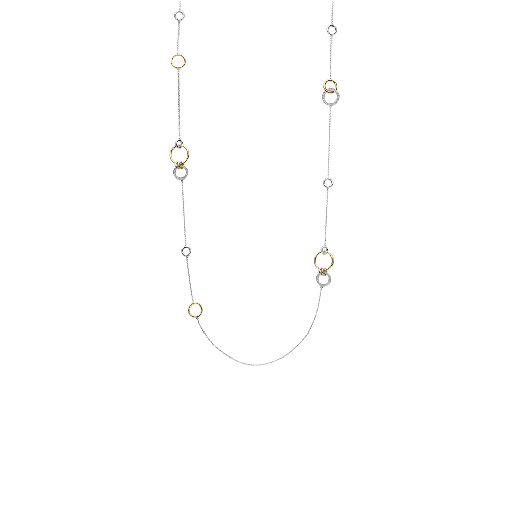 Ti Sento Gold Plated Interlocking Circles Necklace