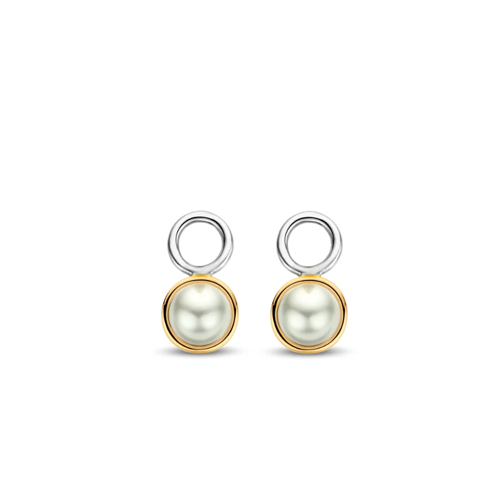 Ti Sento Gold Plated Small Round Pearl Ear Charms - Image 2