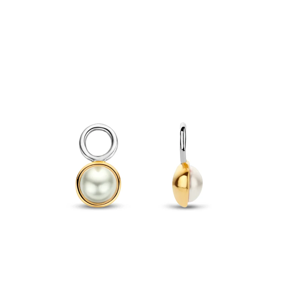 Ti Sento Gold Plated Small Round Pearl Ear Charms - Image 3