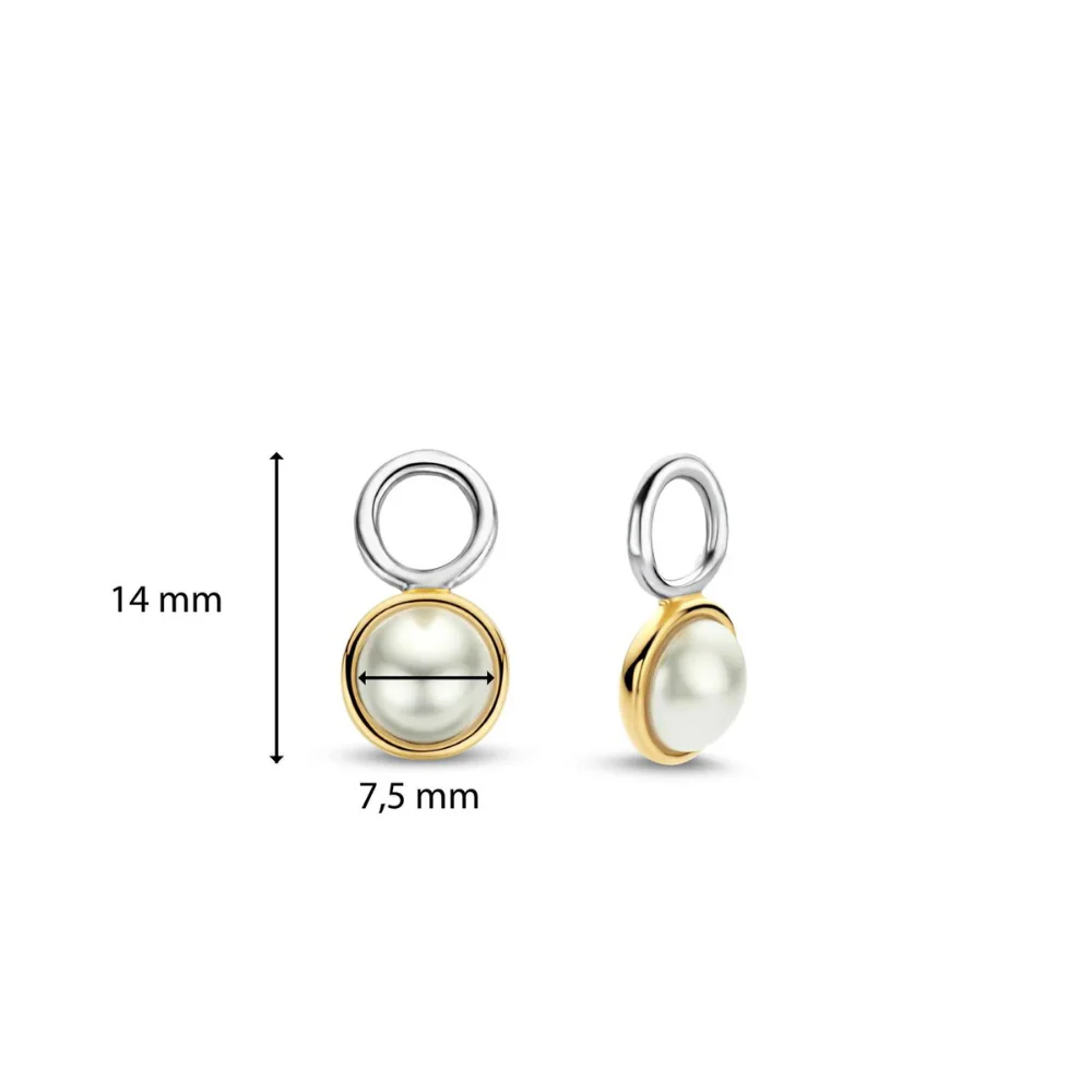Ti Sento Gold Plated Small Round Pearl Ear Charms - Image 4