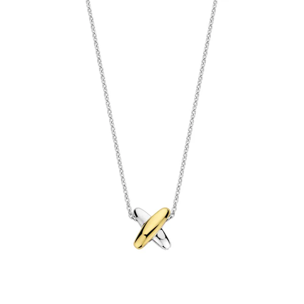 Ti Sento Gold Plated Zirconia Cross Shape Pendant - Image 2
