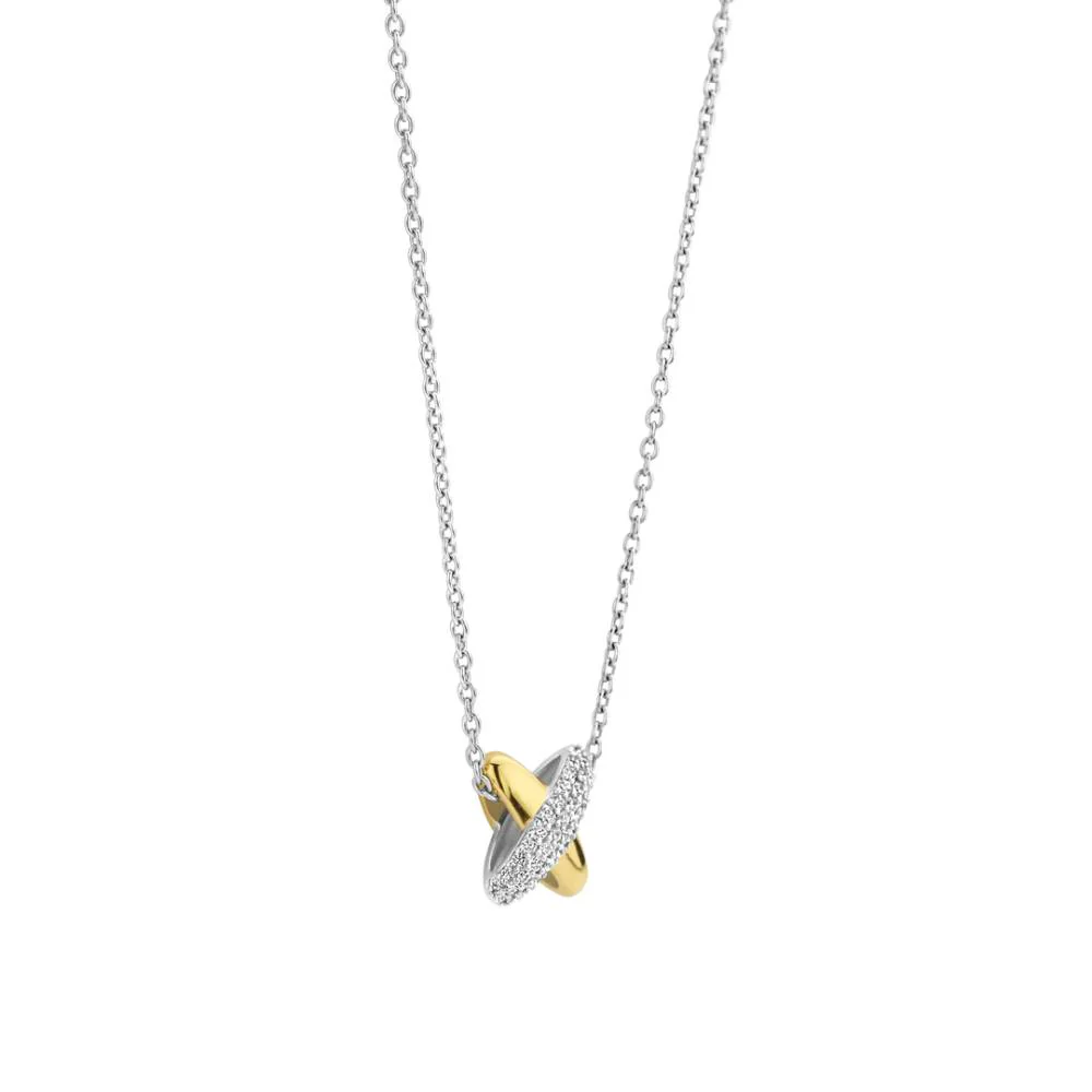Ti Sento Gold Plated Zirconia Cross Shape Pendant - Image 3