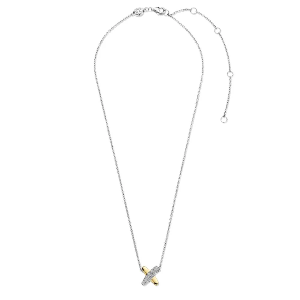 Ti Sento Gold Plated Zirconia Cross Shape Pendant - Image 4
