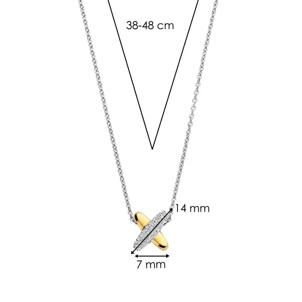 Ti Sento Gold Plated Zirconia Cross Shape Pendant - Image 5