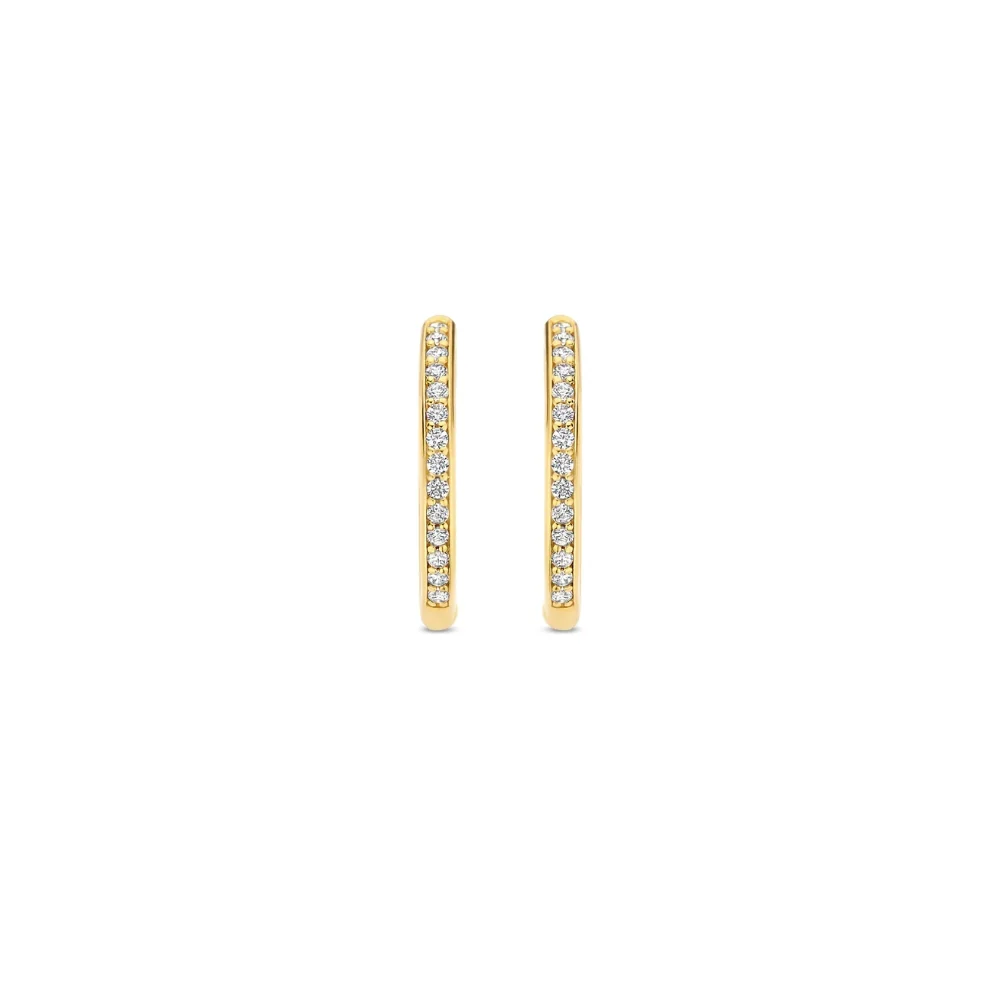 Ti Sento Medium Gold Plated CZ Hoop Earrings - Image 3