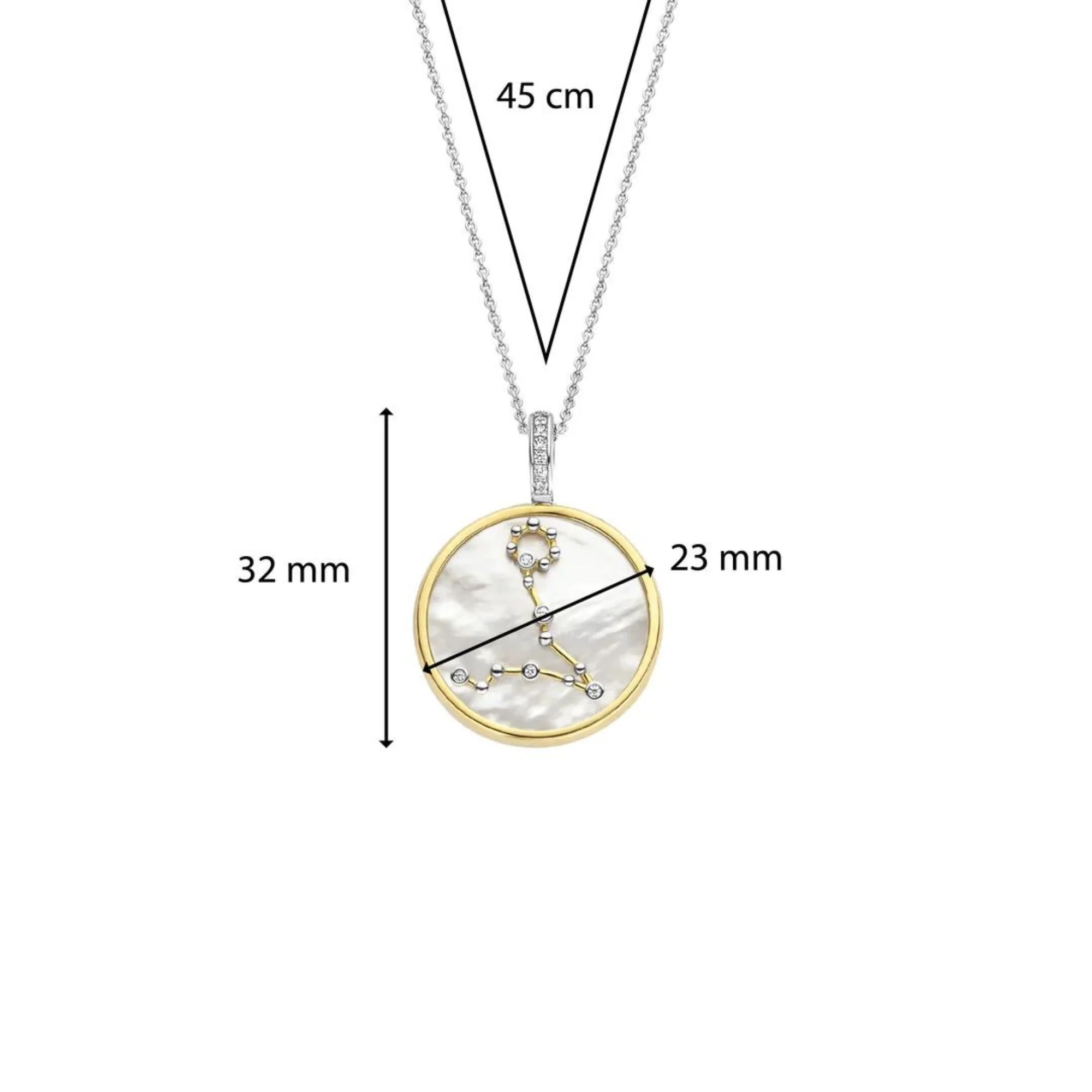 Ti Sento Pisces Zodiac Sign Gold Plated Pendant - Image 5
