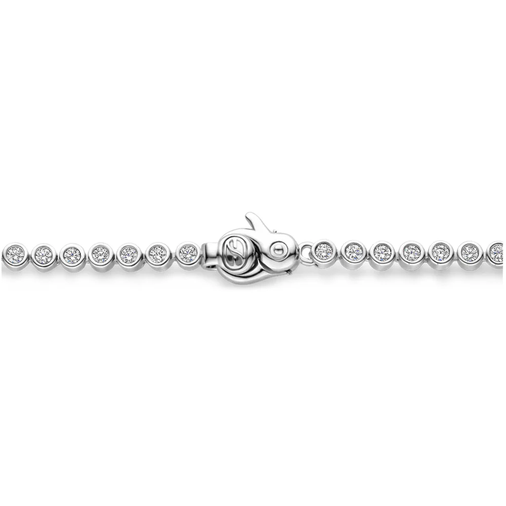 Ti Sento Platinum-Plated Emerald Tennis Bracelet - Image 3