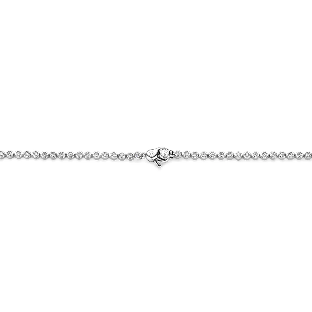 Ti Sento Platinum-Plated Emerald Tennis Necklace - Image 2