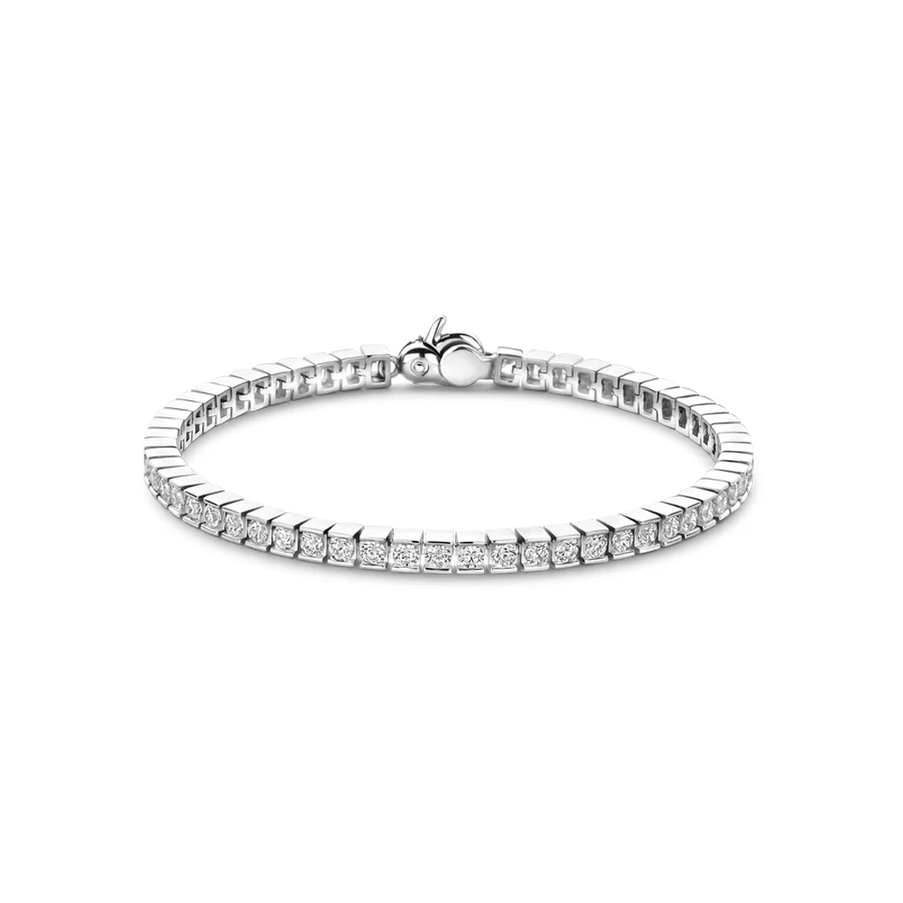 Ti Sento Platinum Plated Tennis Bracelet Medium