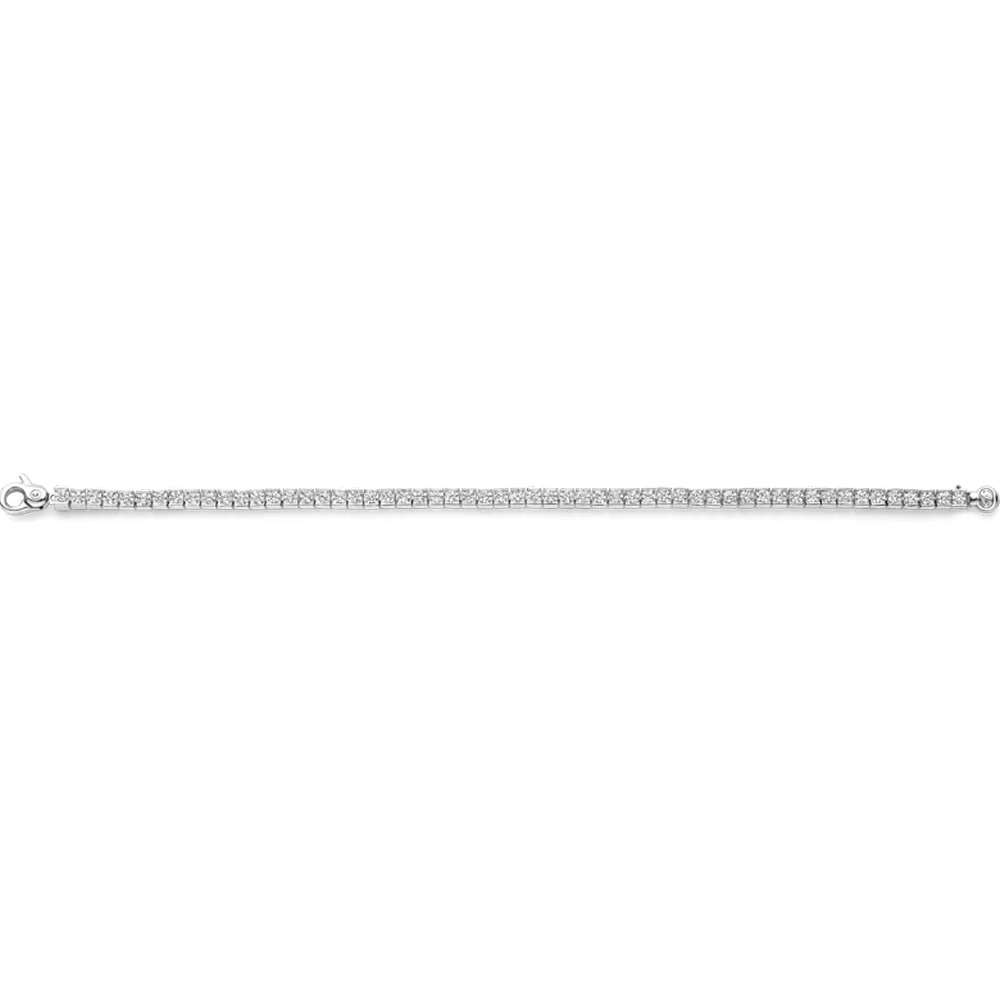 Ti Sento Platinum Plated Tennis Bracelet Medium - Image 2
