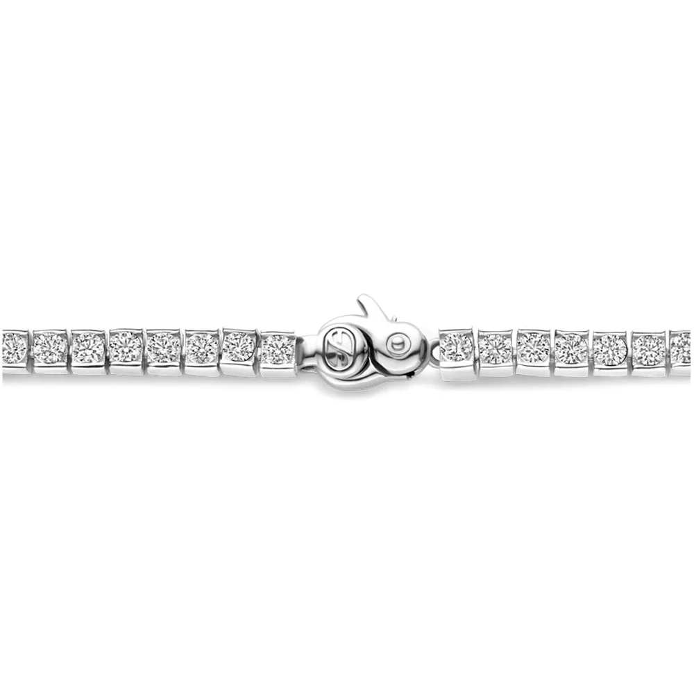 Ti Sento Platinum Plated Tennis Bracelet Medium - Image 3