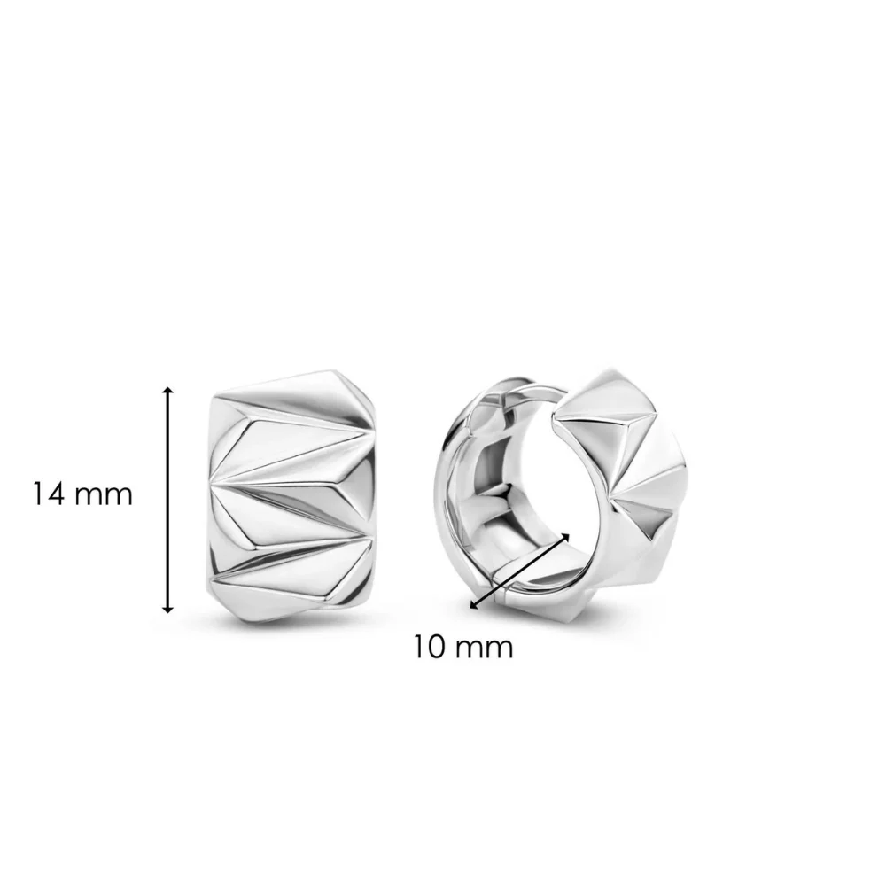 Ti Sento Silver Geometric Hoop Earrings - Image 5