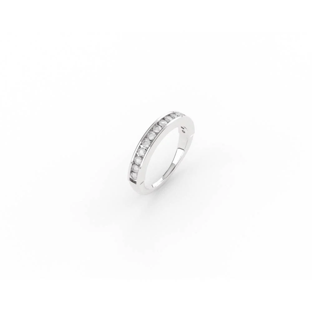 Ti Sento Silver Half Eternity Zirconia Ring