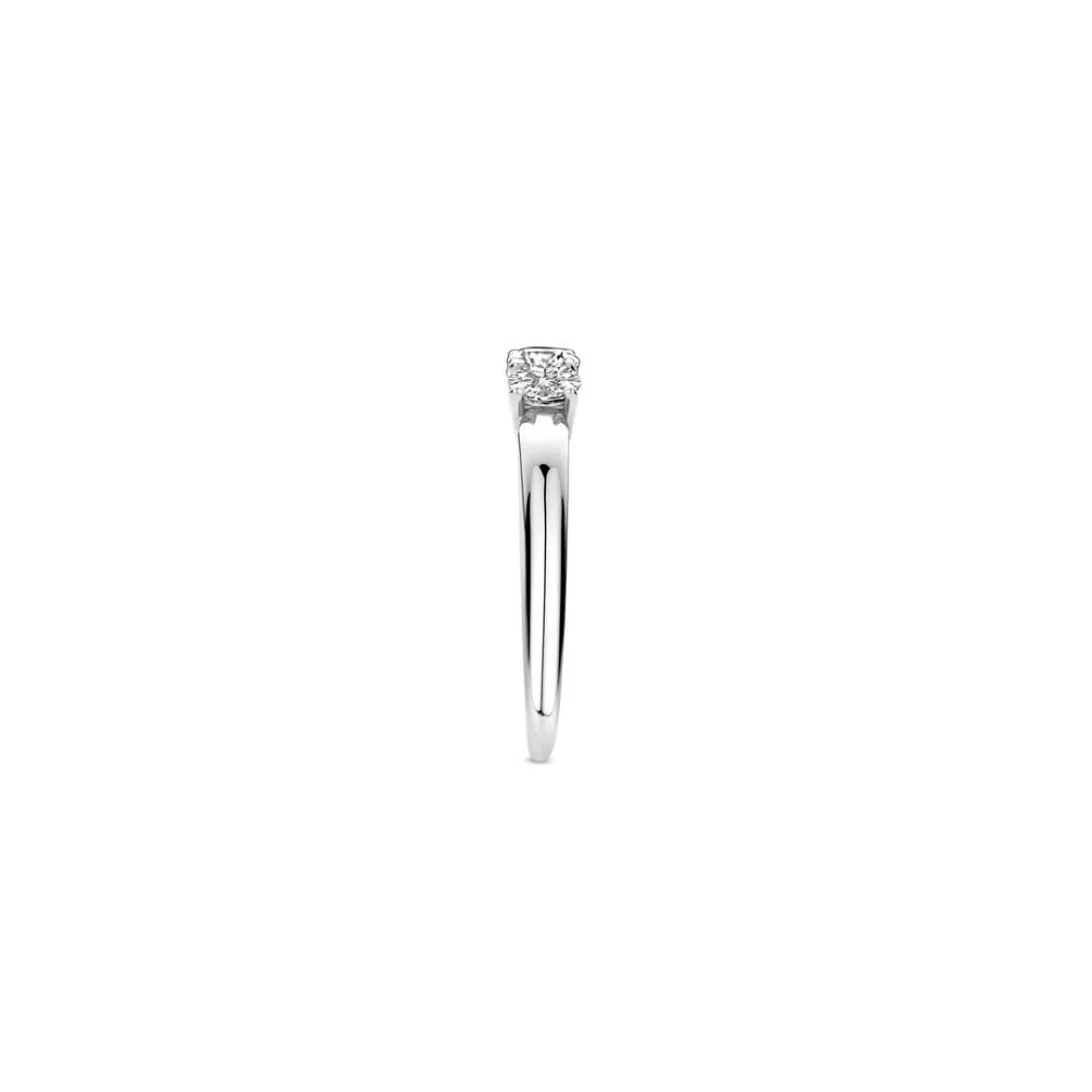 Ti Sento Sterling Silver 3 Zirconia Ring - Image 3