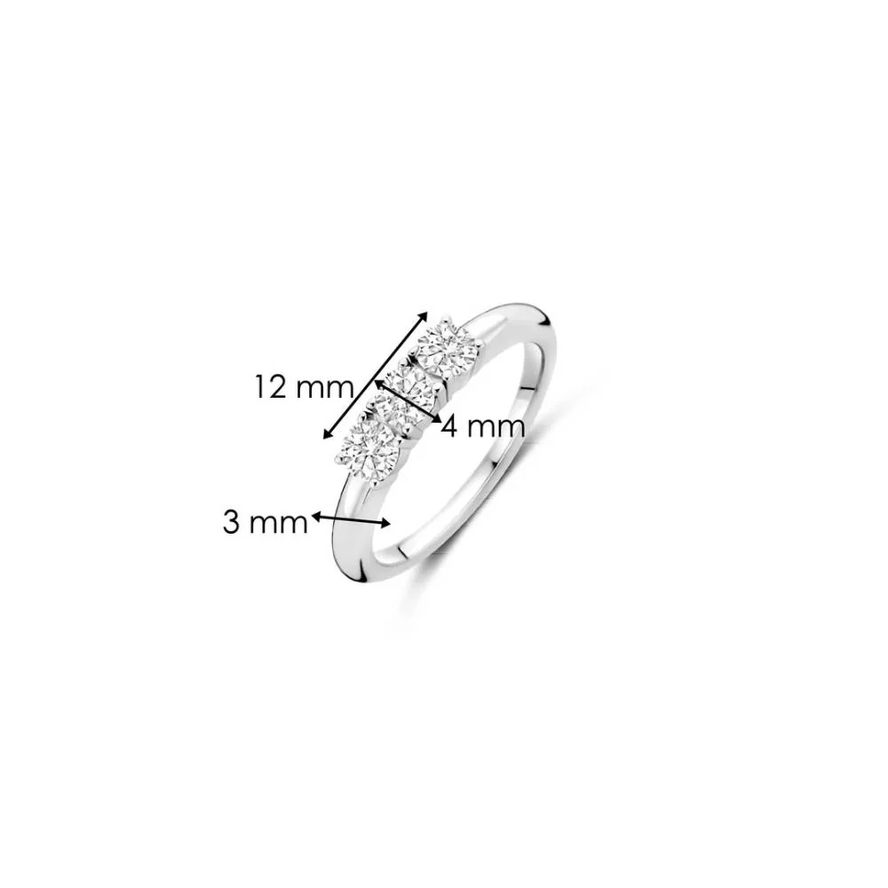 Ti Sento Sterling Silver 3 Zirconia Ring - Image 5