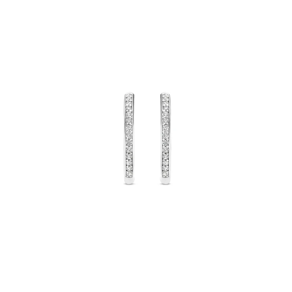 Ti Sento Sterling Silver CZ Hoop Earrings - Image 3