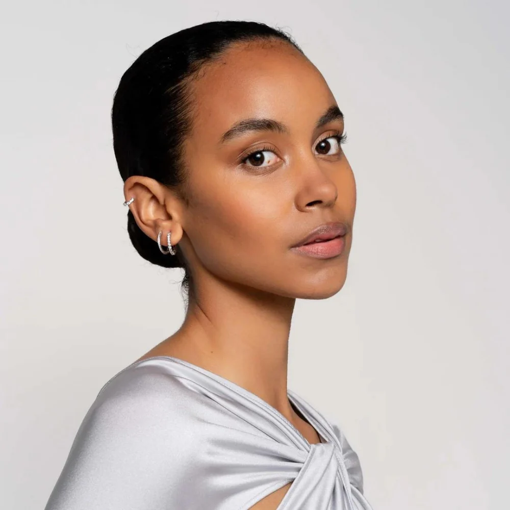 Ti Sento Sterling Silver CZ Pave Mini Huggie Earrings - Image 2