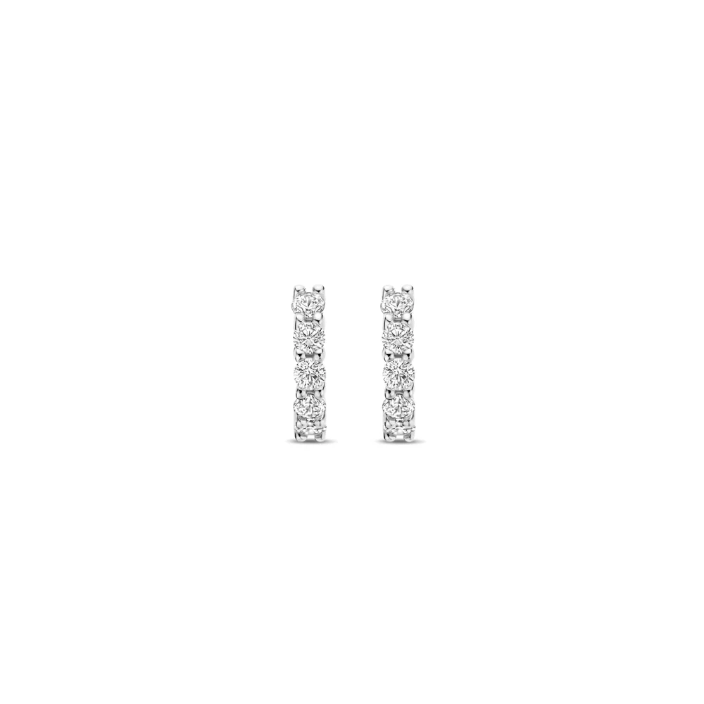 Ti Sento Sterling Silver CZ Pave Mini Huggie Earrings - Image 3