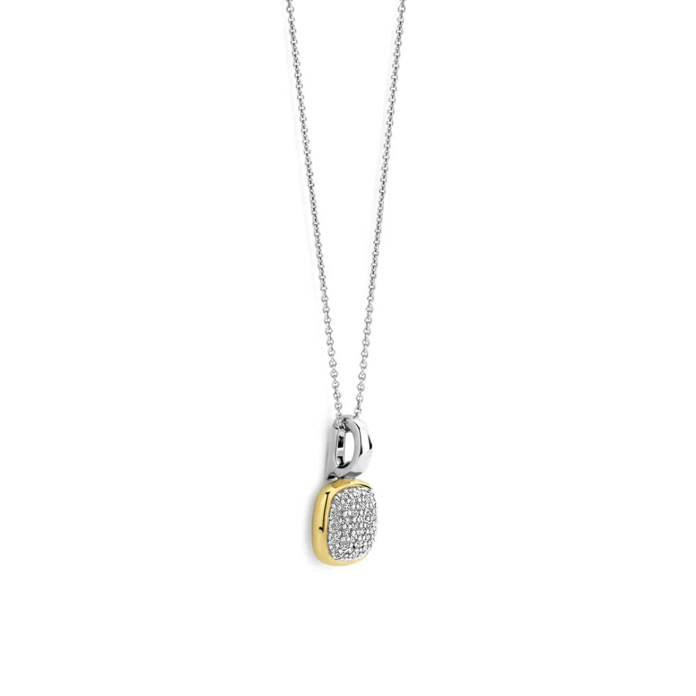 Ti Sento Two Tones Square Zirconia Pendant - Image 3