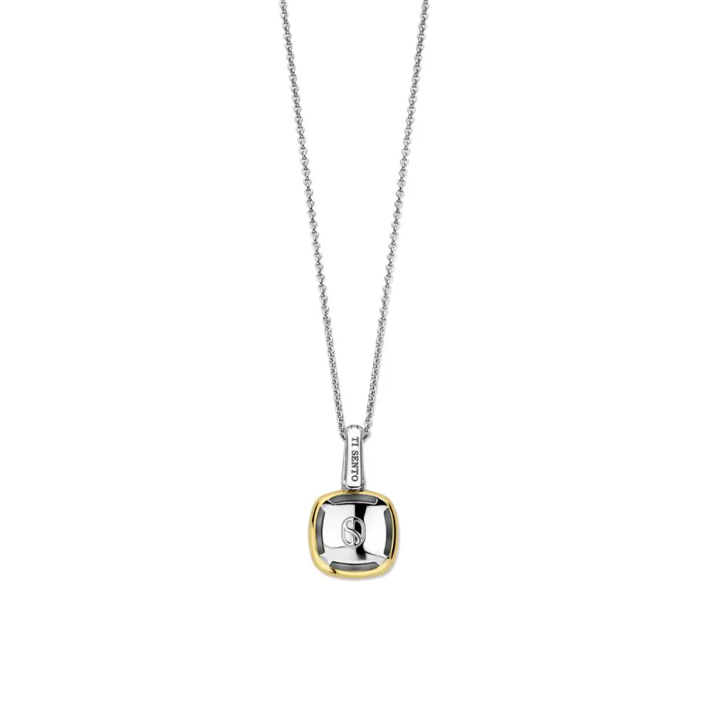 Ti Sento Two Tones Square Zirconia Pendant - Image 4