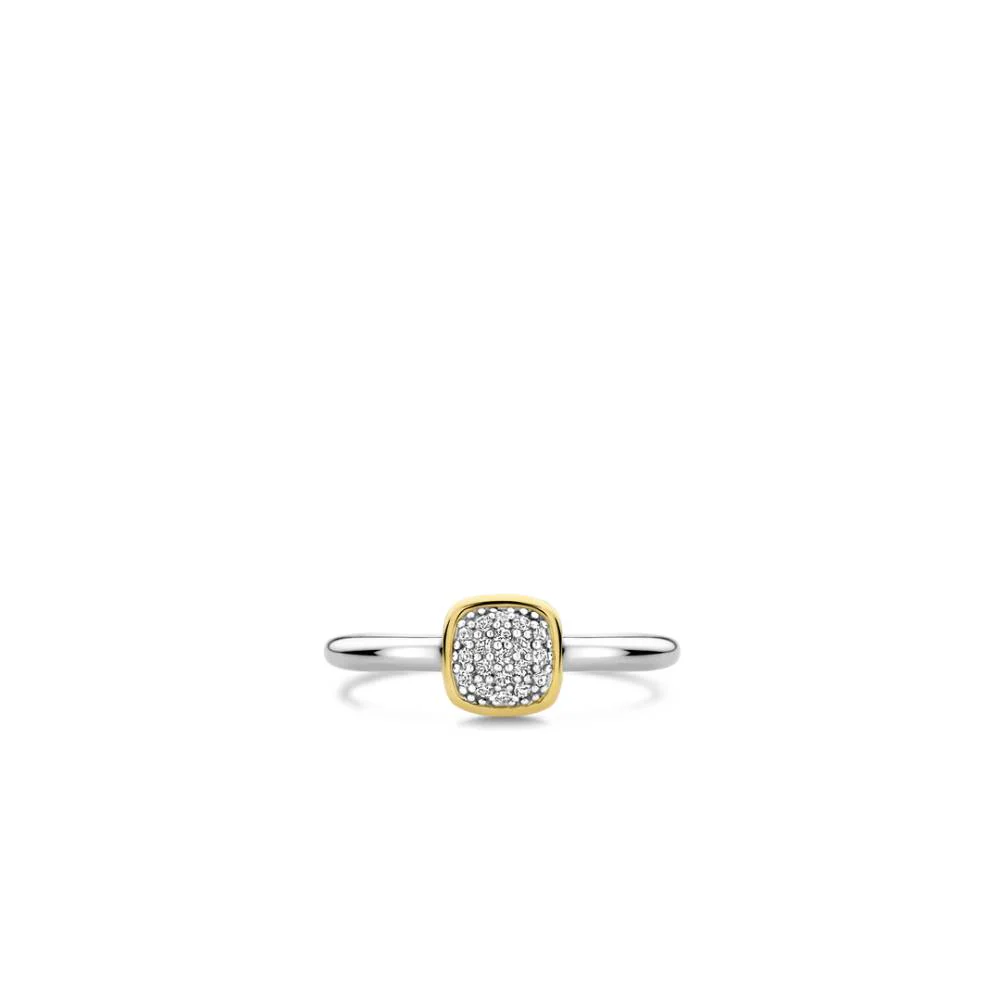 Ti Sento Two Tones Square Zirconia Ring - Image 4
