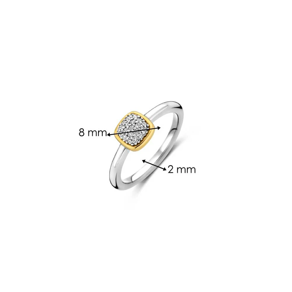 Ti Sento Two Tones Square Zirconia Ring - Image 5