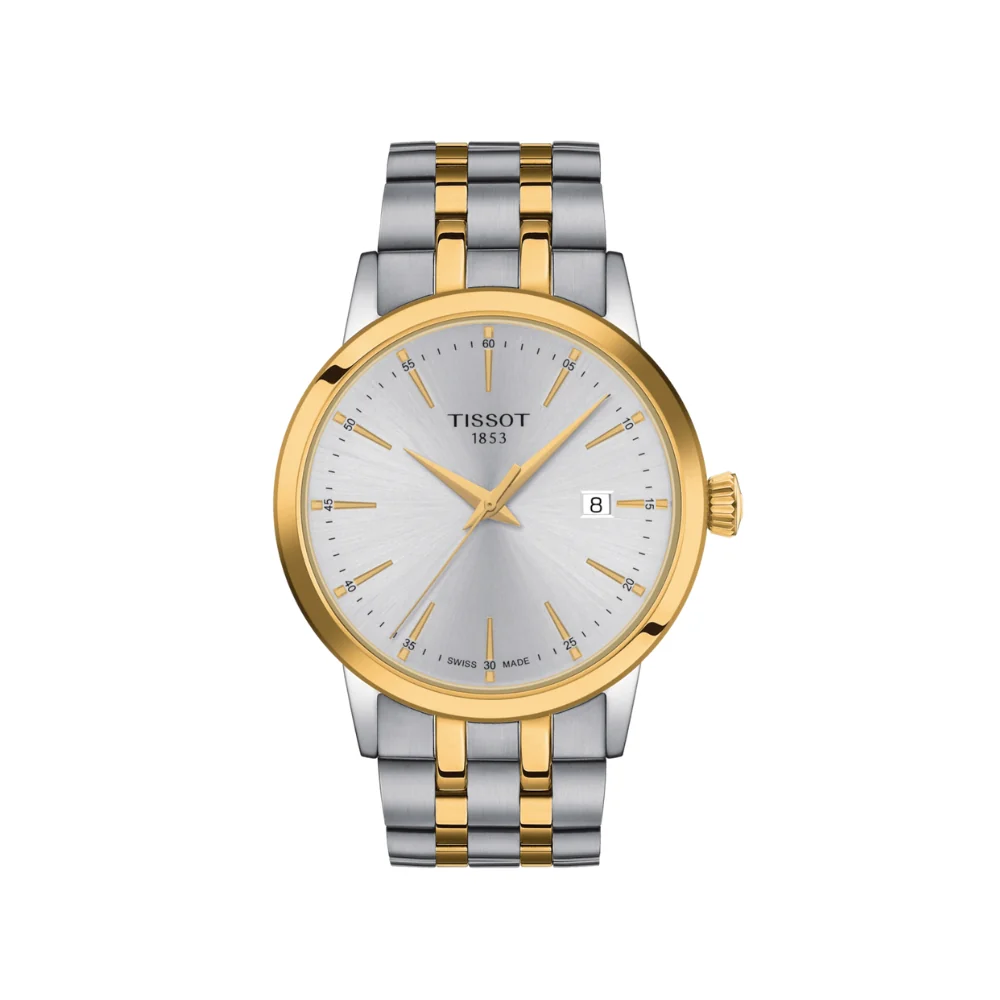 Tissot Classic Stainless Steel & Yellow PVD 42mm Silver Dial Watch
