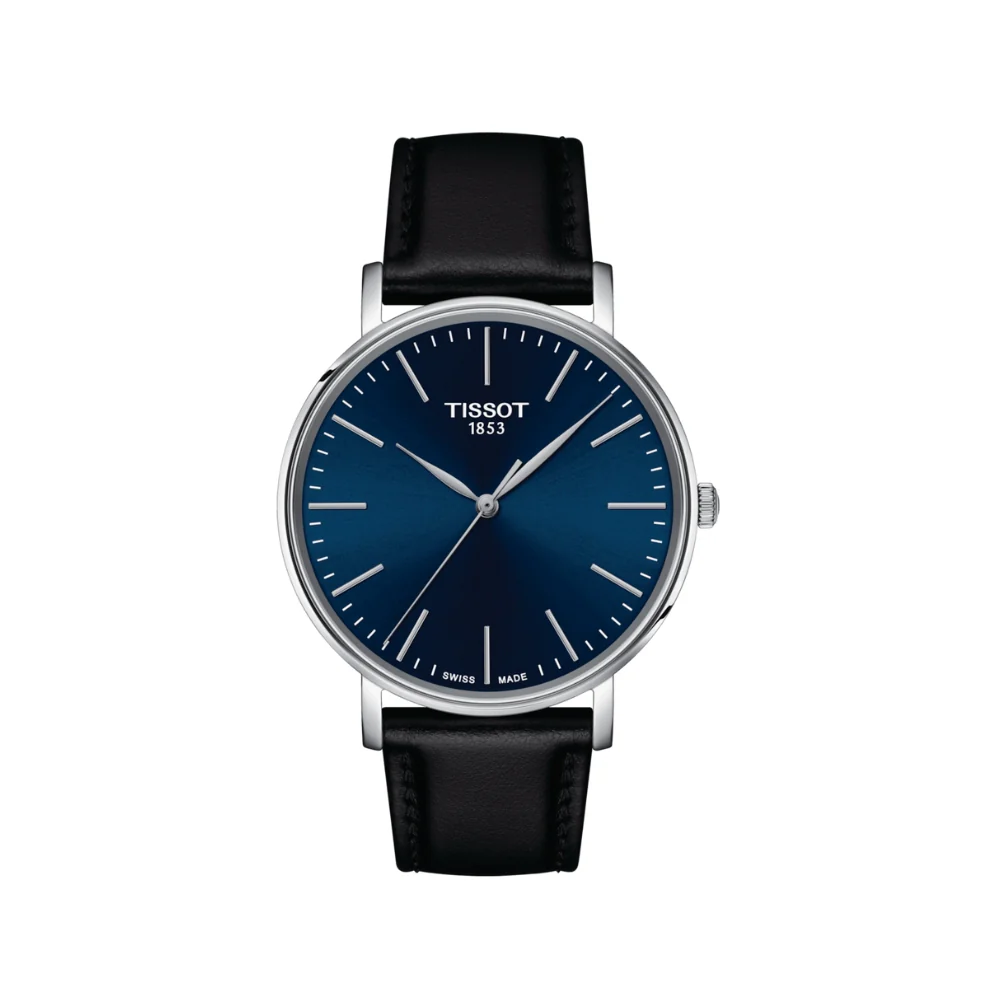 Tissot Everytime Leather 40mm Blue Dial Watch