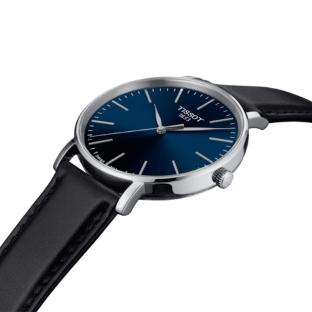 Tissot Everytime Leather 40mm Blue Dial Watch - Image 2